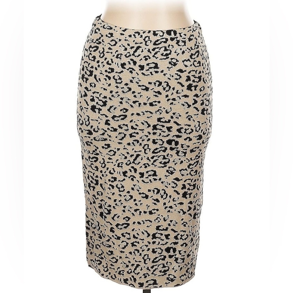 NWOT—RACHEL Rachel Roy Leopard Print Knit Pencil Skirt
